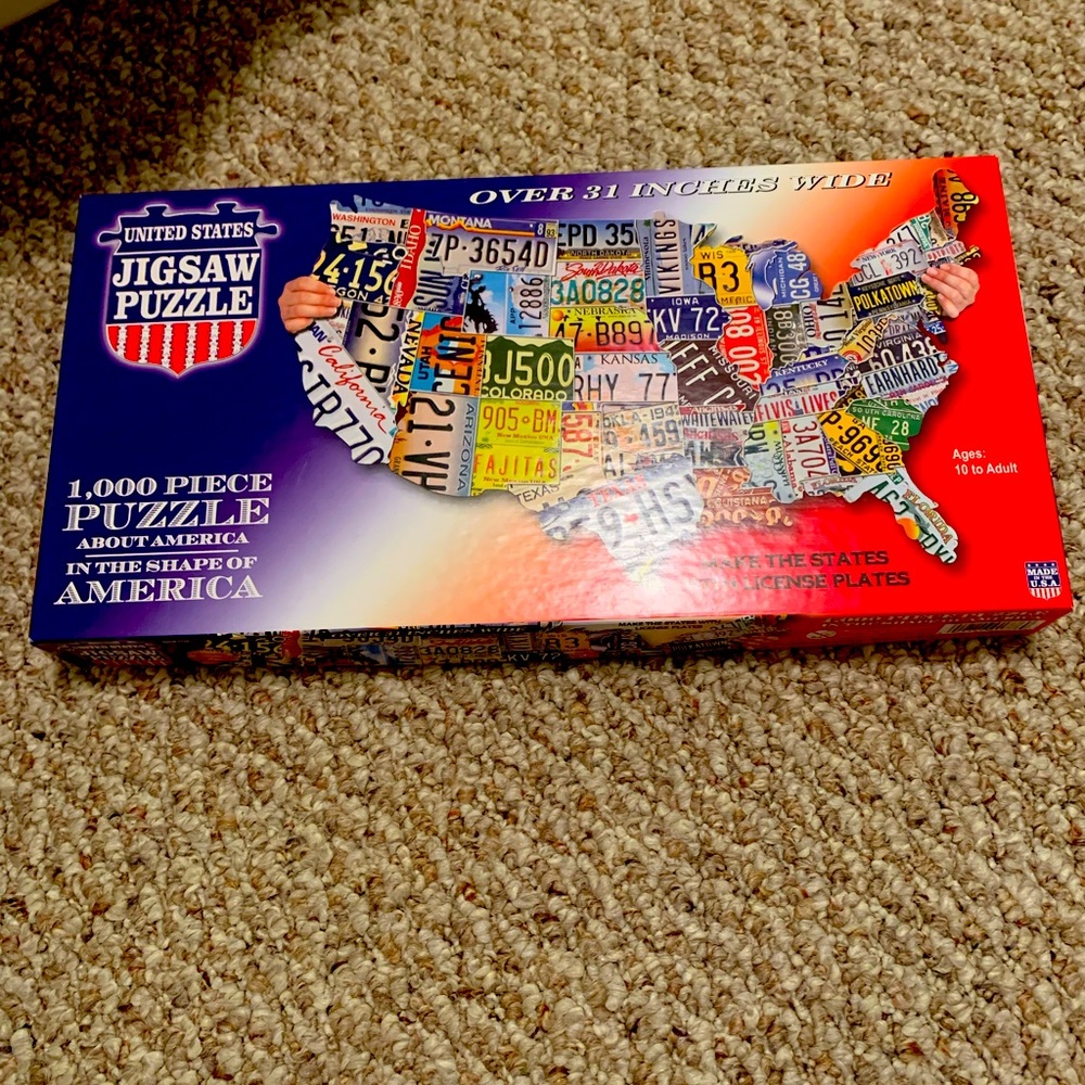 1000 piece USA liscense plates puzzle